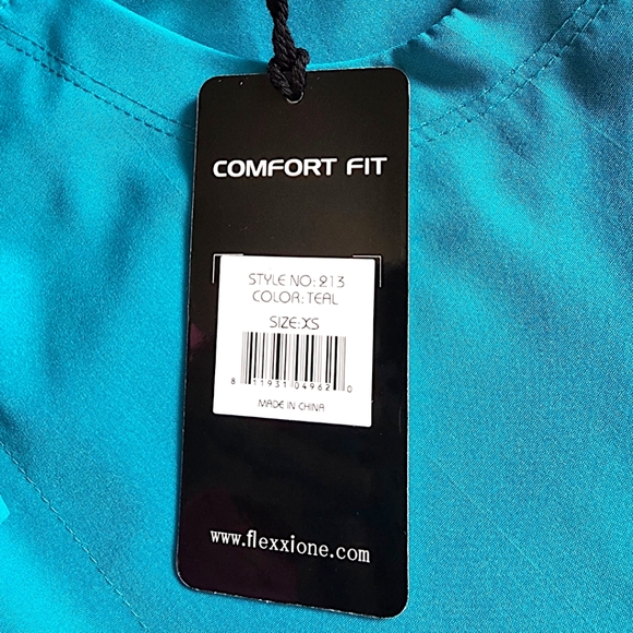 Flexxione Teal Medical Scrub Pants XS Multiple Pockets Straight Leg Confortable - Picture 12 of 16